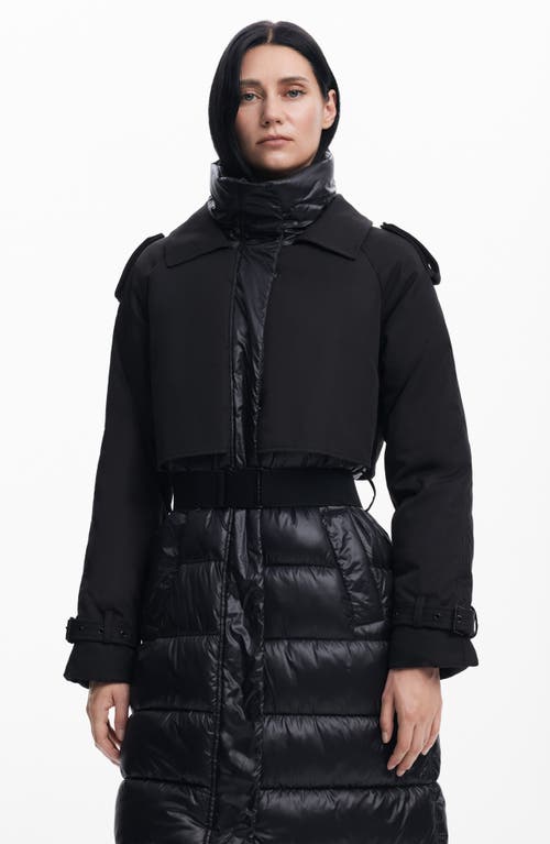 Shop Desigual Estocolmo Layered Puffer Coat In Black