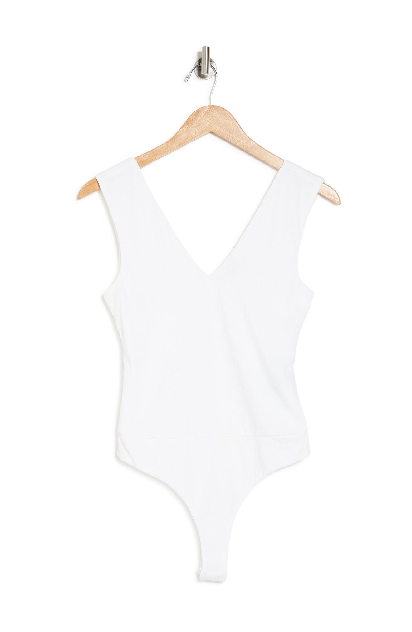 White Deep V Bodysuit