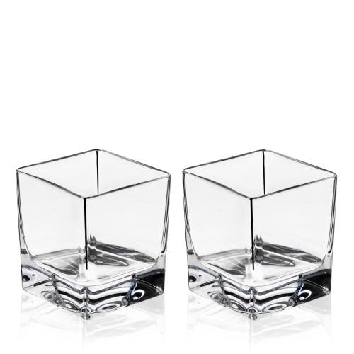 Viski Braque Crystal Rocks Glasses Set Of 2 In Clear