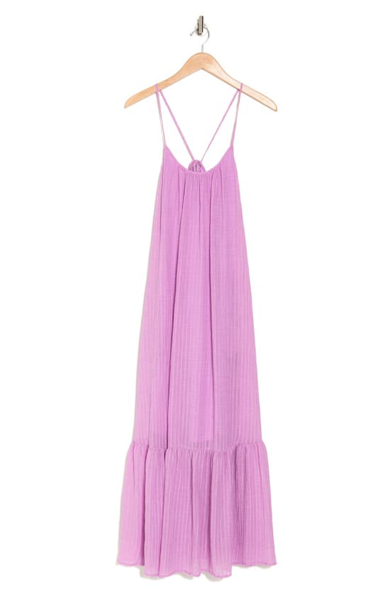 Lovestitch Stripe Ruffle Hem Maxi Dress In Orchid