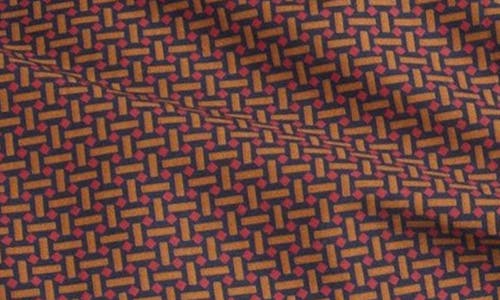 Ben Sherman Split Spot Print Organic Cotton Button-down Shirt In Brown