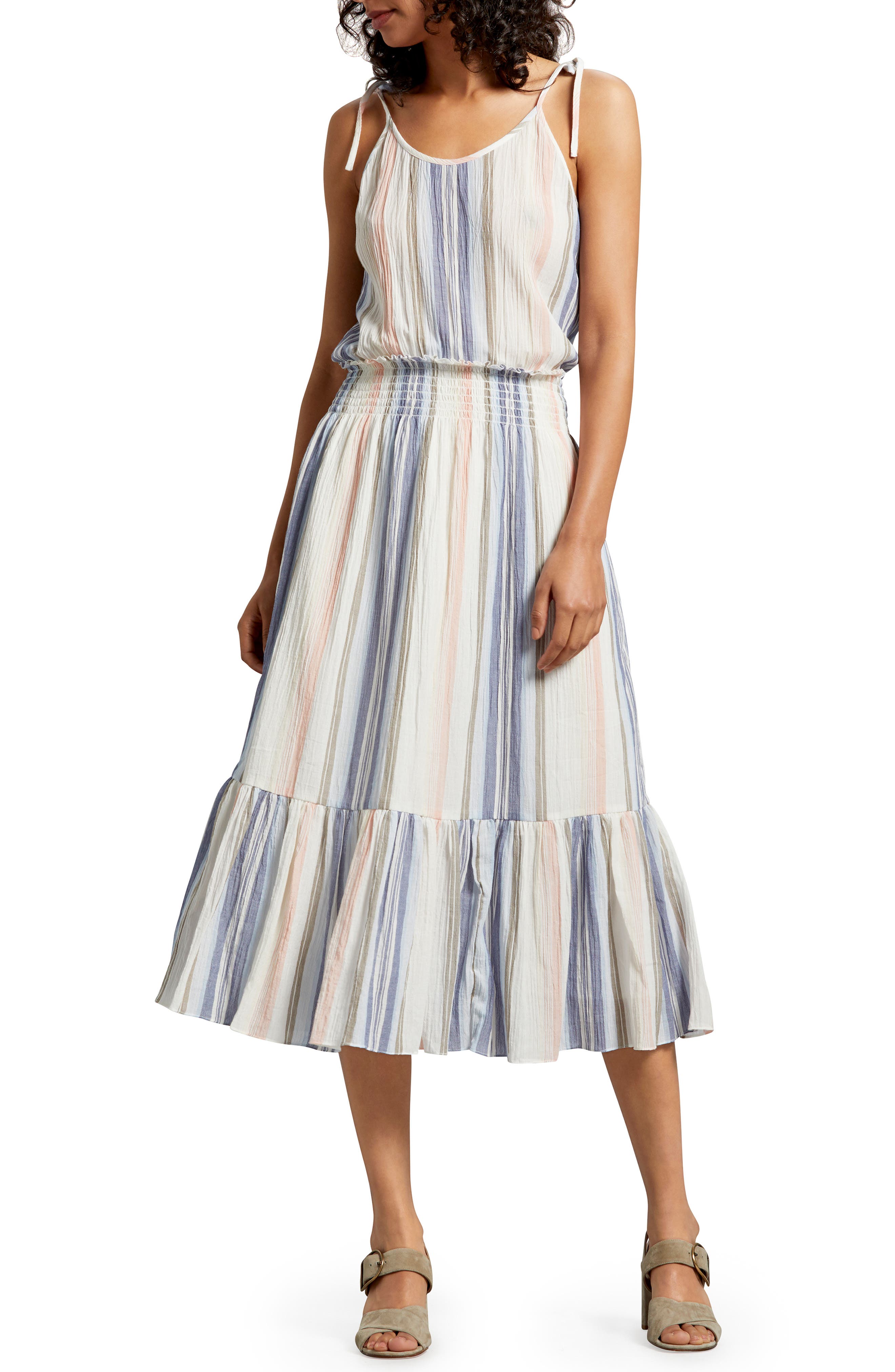 Michael Stars Sia Stripe Cotton Voile Sundress, Blue