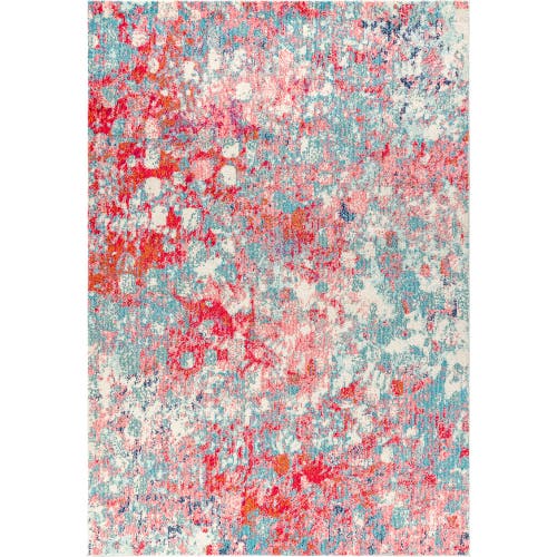 Jonathan Y Contemporary Pop Modern Abstract Area Rug In Blue/red