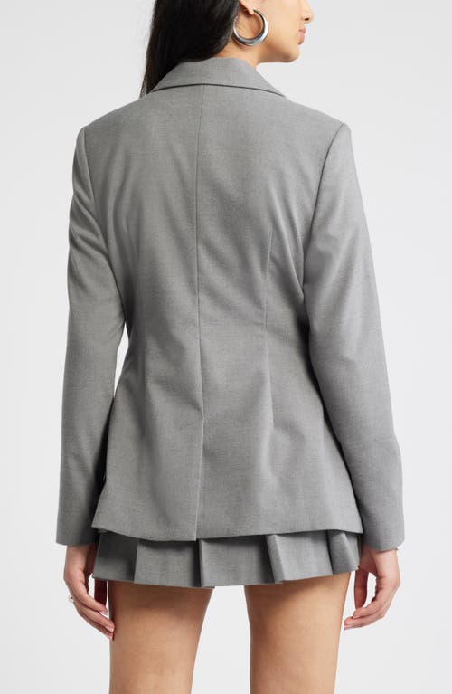 Shop Open Edit Fitted Blazer In Grey Mockingbird Heather