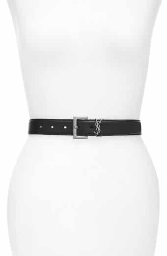 Alexander McQuenn Women Silver Leather Waist Belt Size 80/32