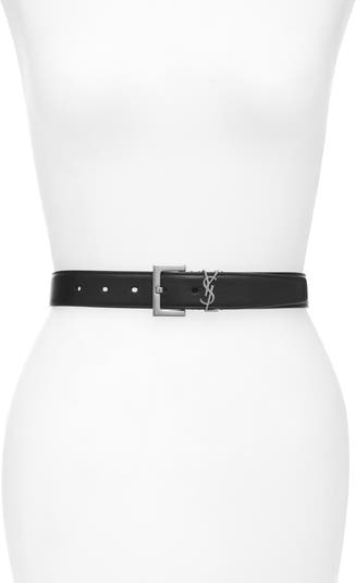 Yves Saint Laurent Silver YSL Logo Belt and Buckle