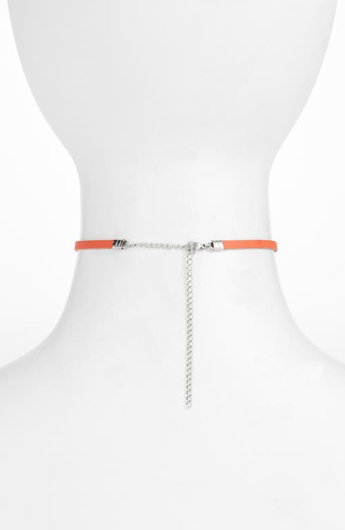 Shop Knotty Charm Choker In Orange/rhodium Chain