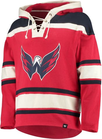 Men's '47 Red Washington Capitals Superior Lacer Pullover Hoodie