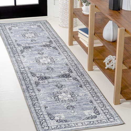 Jonathan Y Bausch Bohemian Distressed Chenille Machine-washable Area Rug In Gray/white
