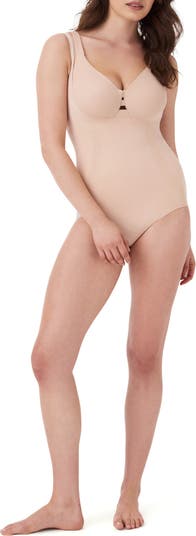 SPANX, OnCore Open-Bust Panty Bodysuit, Soft Nude, S 