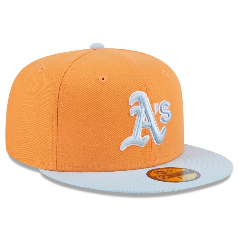 Shop New Era Orange/light Blue Oakland Athletics Spring Color Basic Two-tone 59fifty Fitted Hat