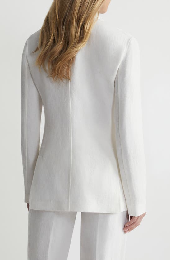 Shop Lafayette 148 New York Three-pocket Linen Blazer In White