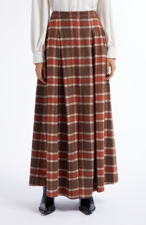Autumn Adeigbo Zion Plaid Skirt in Brown