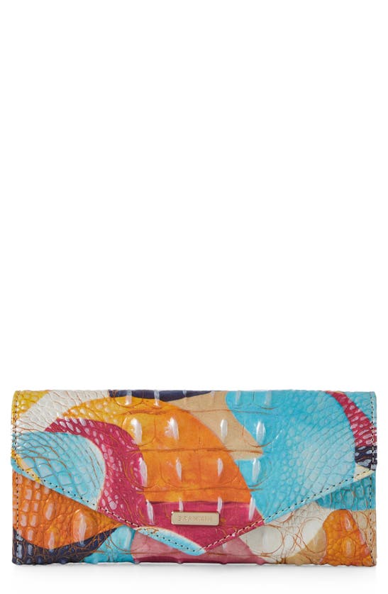 Brahmin Veronica Croc Embossed Leather Envelope Wallet In Expression