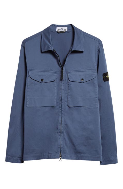 Stone island discount zip up shirt