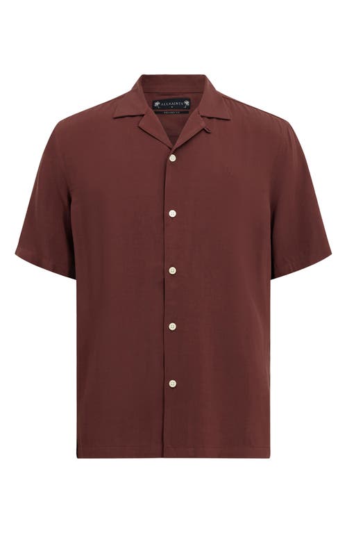 Shop Allsaints Venice Solid Camp Shirt In Moretti Red