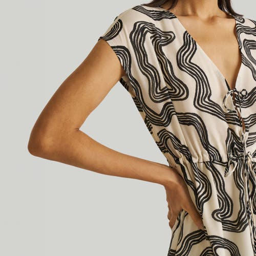 Reistor Deep V-neck Gathered Dress In Maze