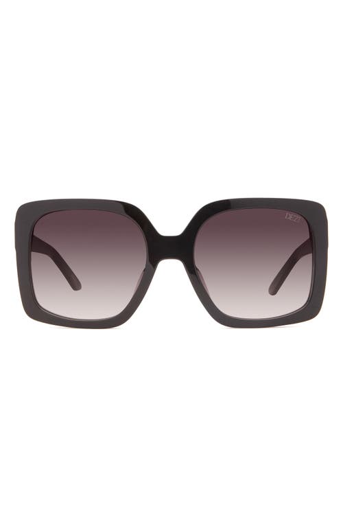 Dezi Harper 24mm Gradient Square Sunglasses In Black/smoke Gradient