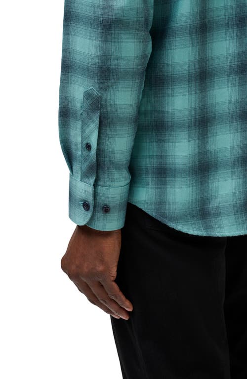 Shop Travismathew Cloud Plaid Flannel Button-up Shirt In Total Eclipse/cameo