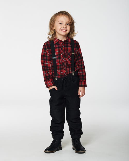 Shop Deux Par Deux Baby Boy's French Terry Jogger Pants Black Denim In Black Denim Textured