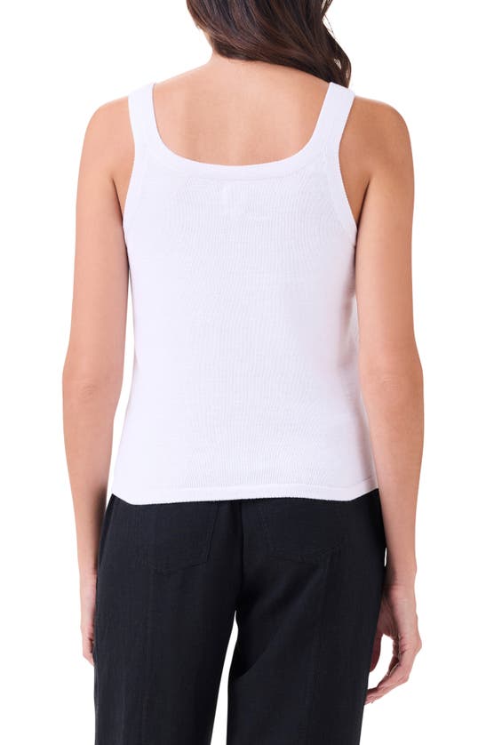 Nic + Zoe Openwork Sweater Tank In Paper White