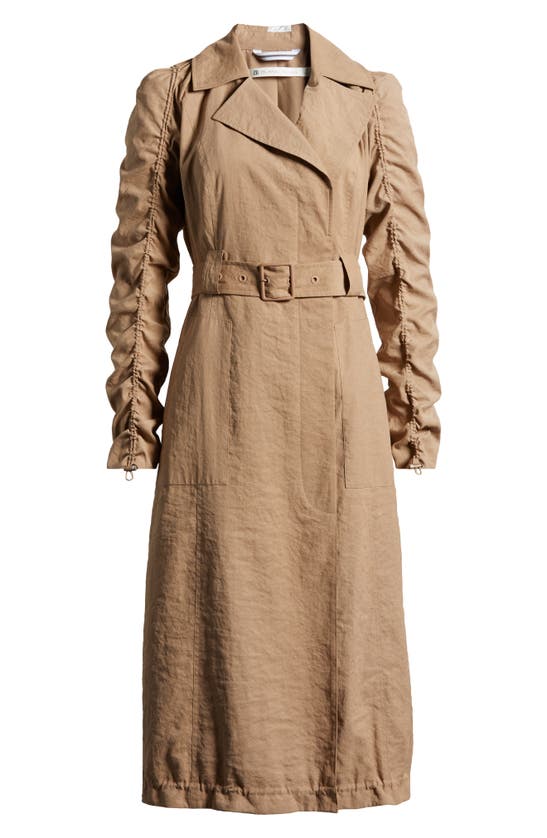 Shop Blanc Noir Penelope Soft Trench Coat In Warm Taupe