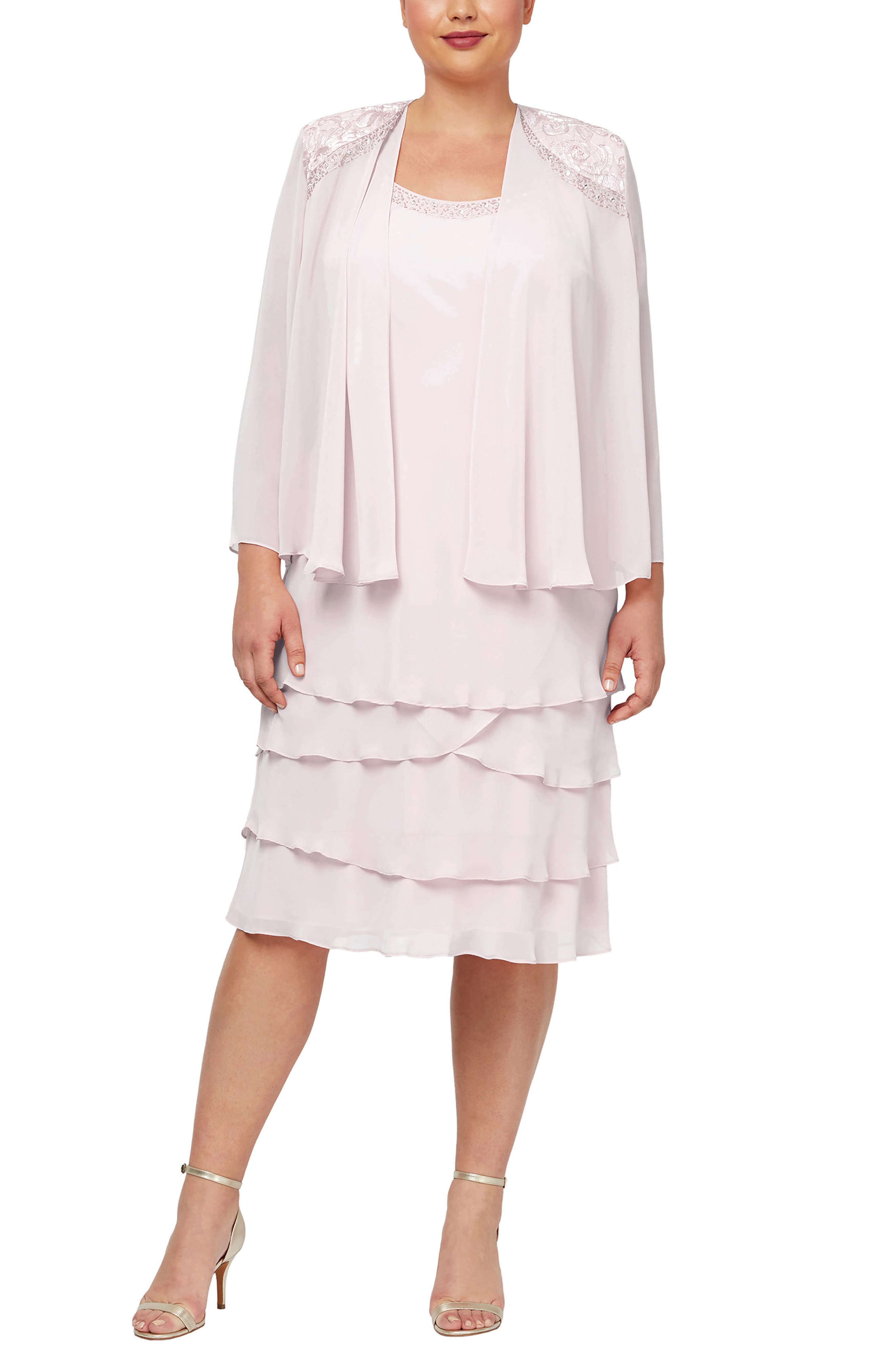tier dress with jacket