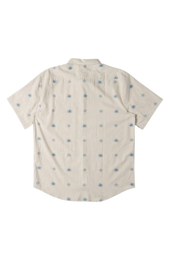 Shop Billabong Kids' Sundays Cotton Blend Button-up Shirt In Cream