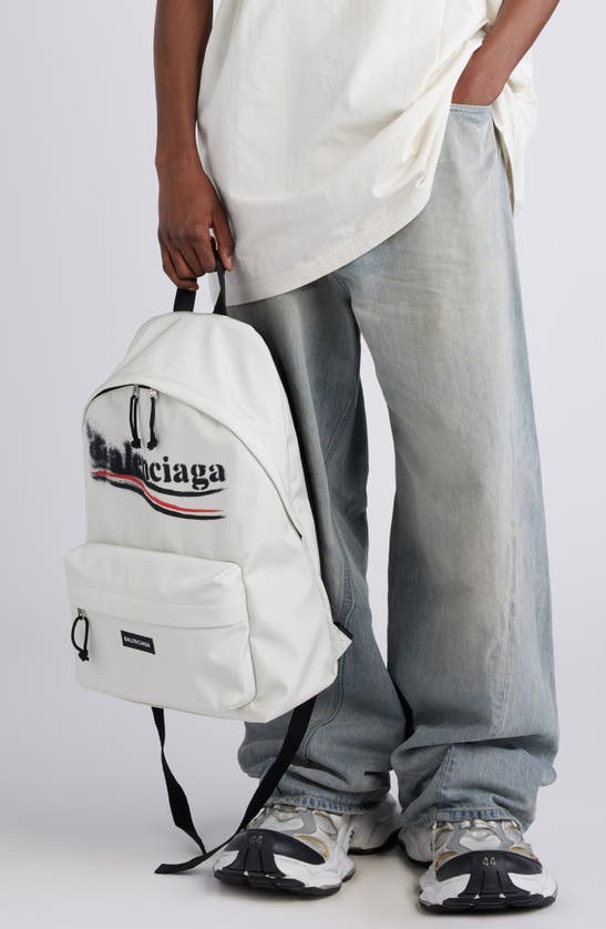 Shop Balenciaga Explorer Backpack In Ecru