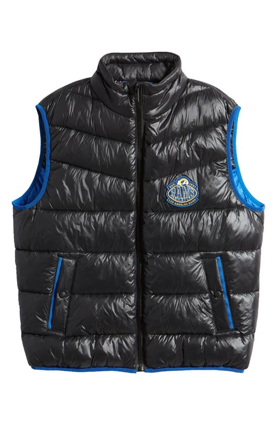 Shop Hugo Boss X Nfl Corner Recycled Polyamide Puffer Vest In Los Angeles Rams Black