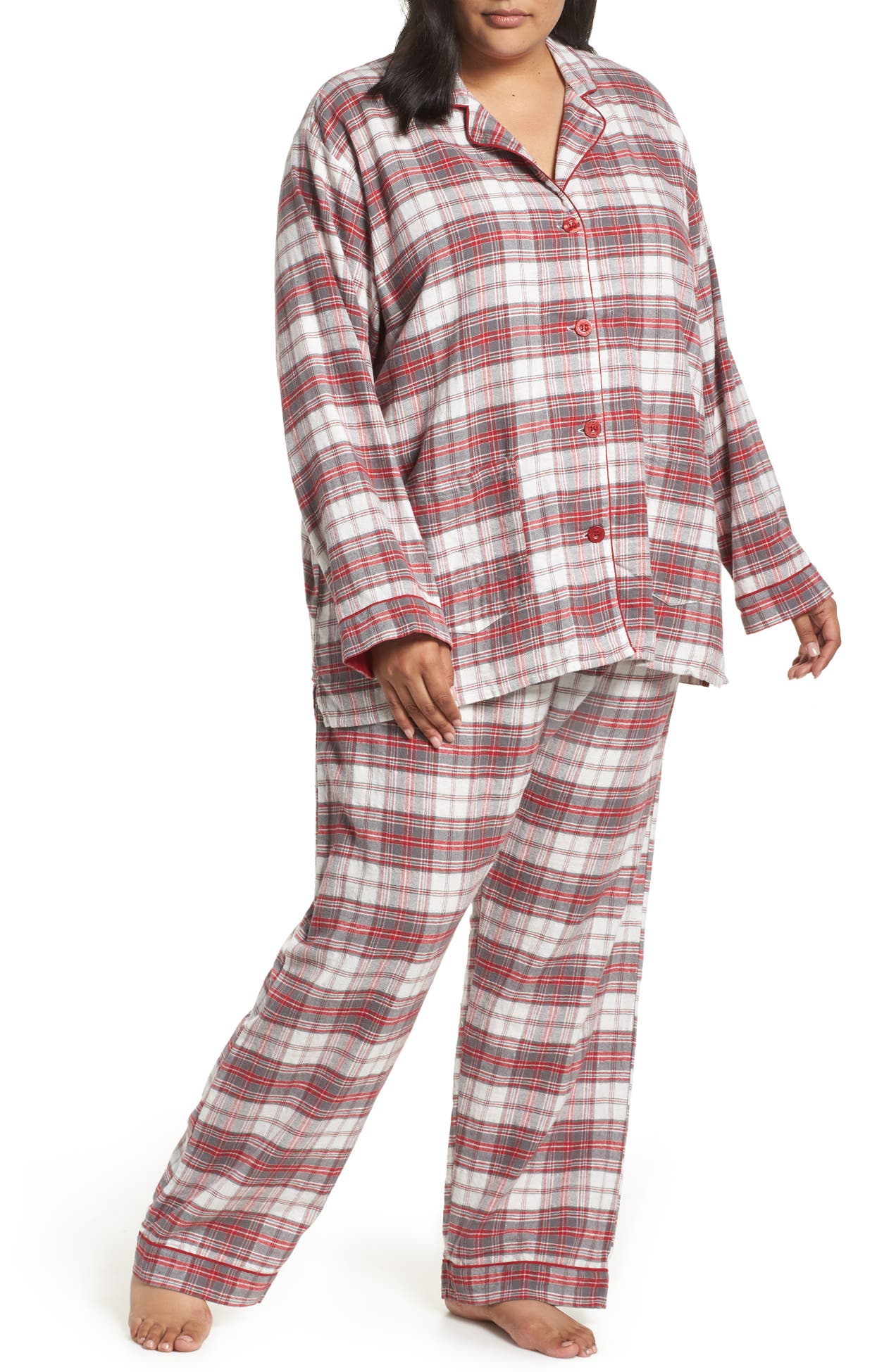 PJ SALVAGE Print Flannel Pajamas 2Piece Set Nordstrom Rack
