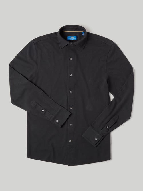 Shop Robert Talbott Foster Long Sleeve Knit Shirt In Black