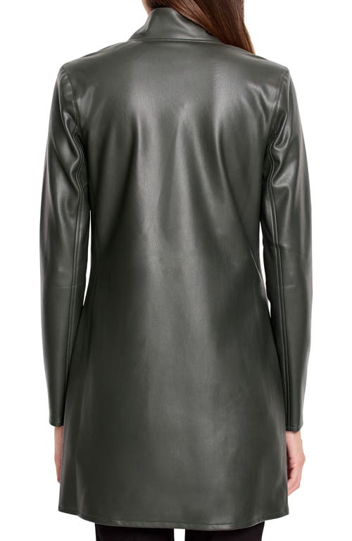 Nic + Zoe Faux Leather Lounge Around Jacket In Hickory In Hickory