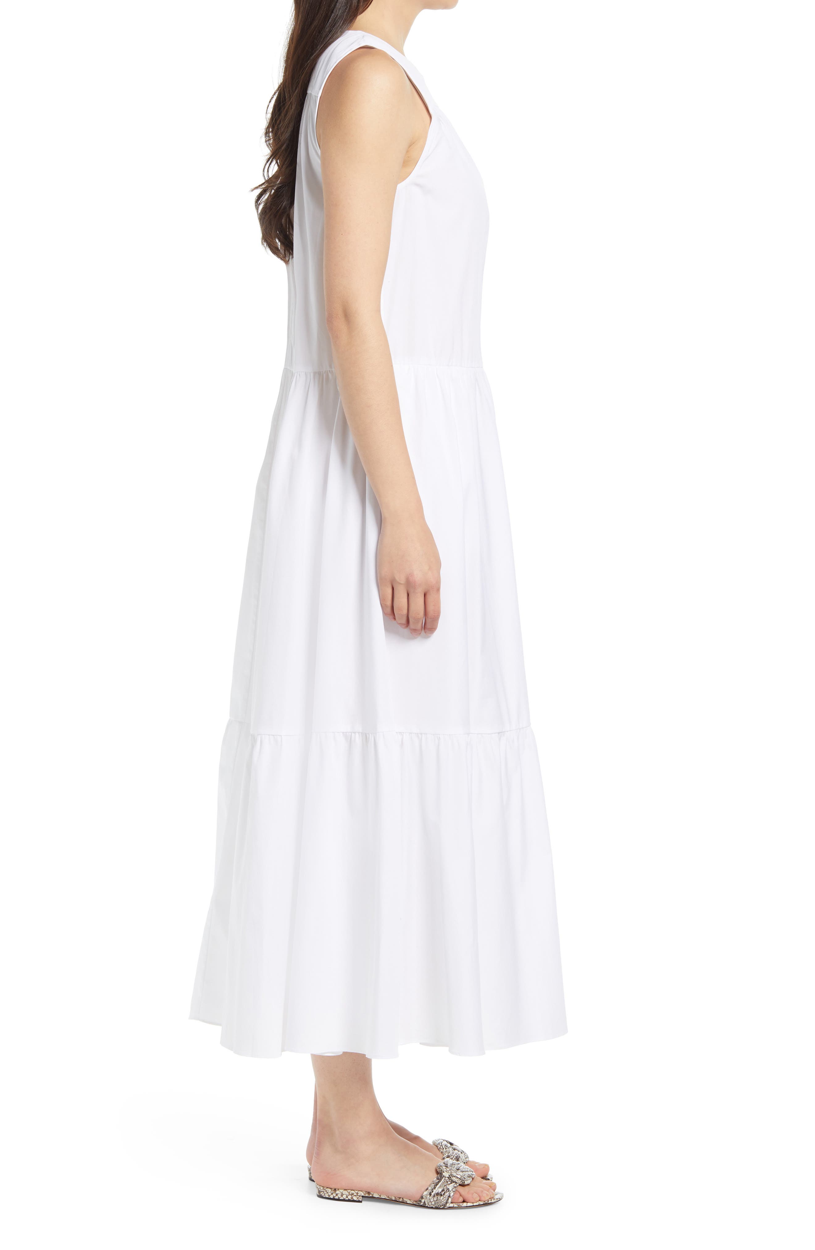 white cotton dress sleeveless