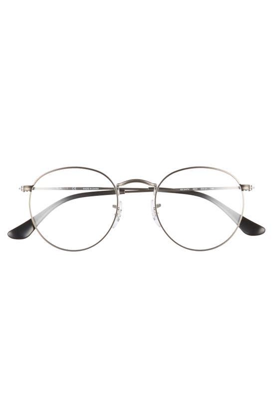 Shop Ray Ban 50mm Round Optical Glasses In Matte Gunmetal
