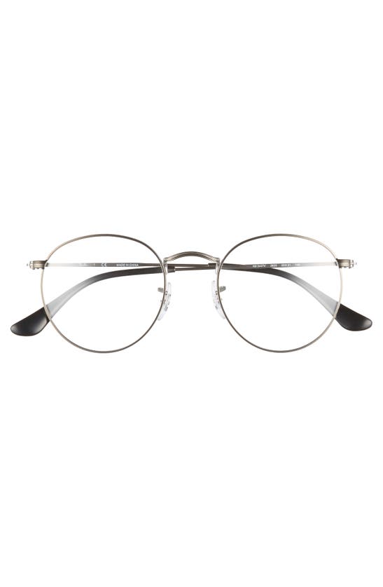 Shop Ray Ban Ray-ban 50mm Round Optical Glasses In Matte Gunmetal