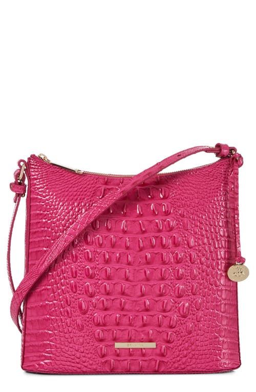 Katie Croc Embossed Leather Crossbody Bag in Paradise Pink