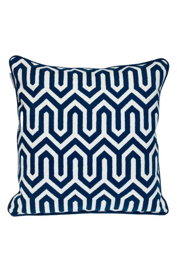 Parkland Collection Machu Embroidered Throw Pillow In Blue
