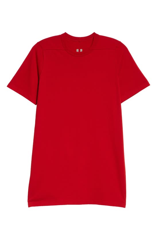Rick Owens Level T Longline T-shirt In Cardinal Red