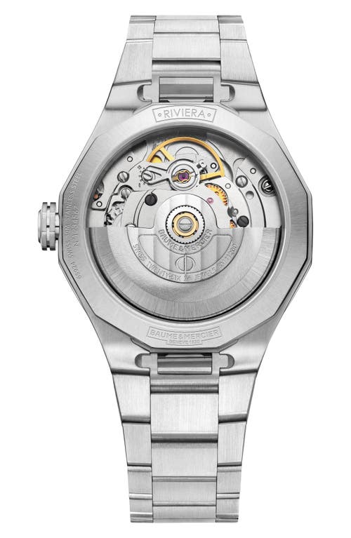 Shop Baume & Mercier Riviera 10676 Diamond Automatic Bracelet Watch, 33mm In Steel