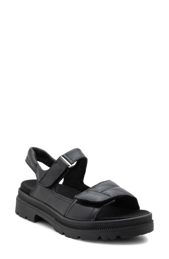 Ara Danya Slingback Platform Sandal In Black Calf