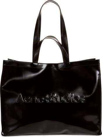 Bold East/West shopping bag in grained leather