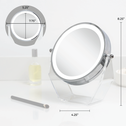 Shop Zadro Lighted Makeup Mirror With Magnification & Swivel In Chrome