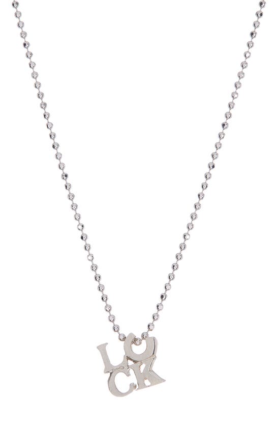 Alex Woo Sterling Silver 'luck' Pendant Necklace In White