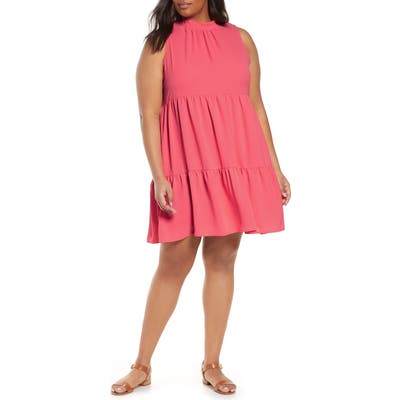 Plus Size Gibson X The Motherchic Lakeshore Tiered Dress, Pink