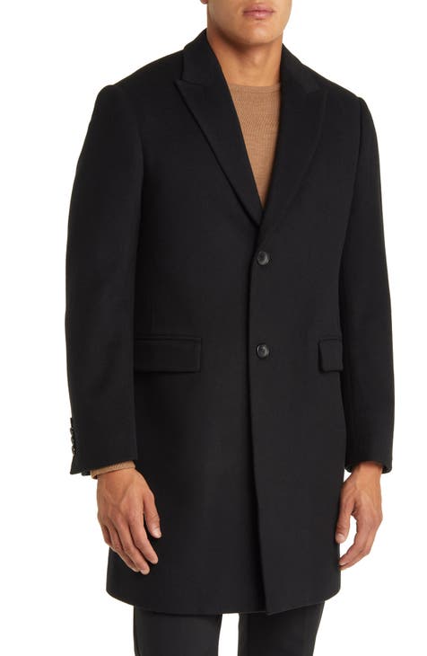 Khaki medium-long wool coat men jackets and coats mens slim wool