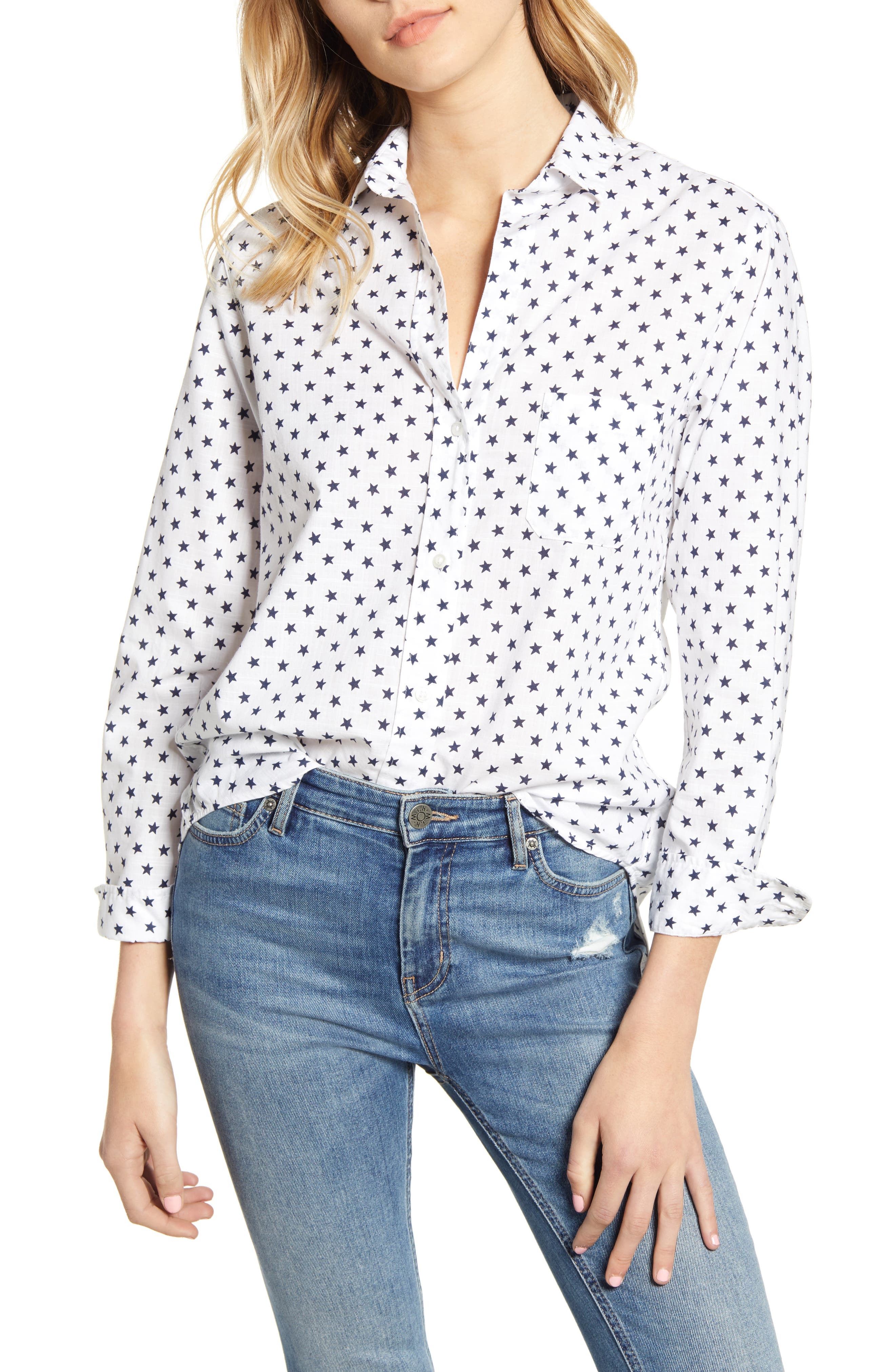 Grayson The Hero Star Print Washed Cotton Shirt Nordstrom