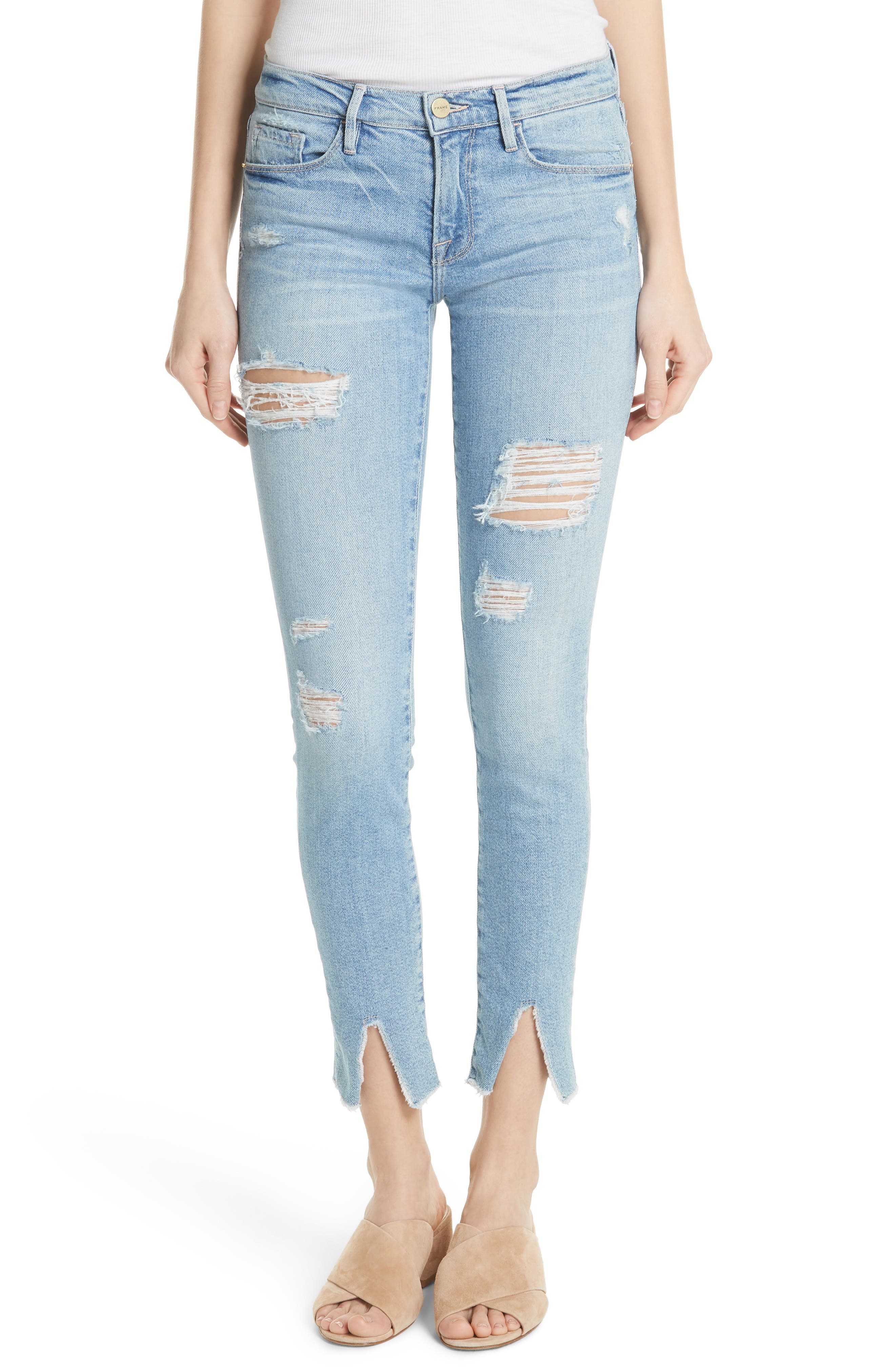 frame split hem jeans