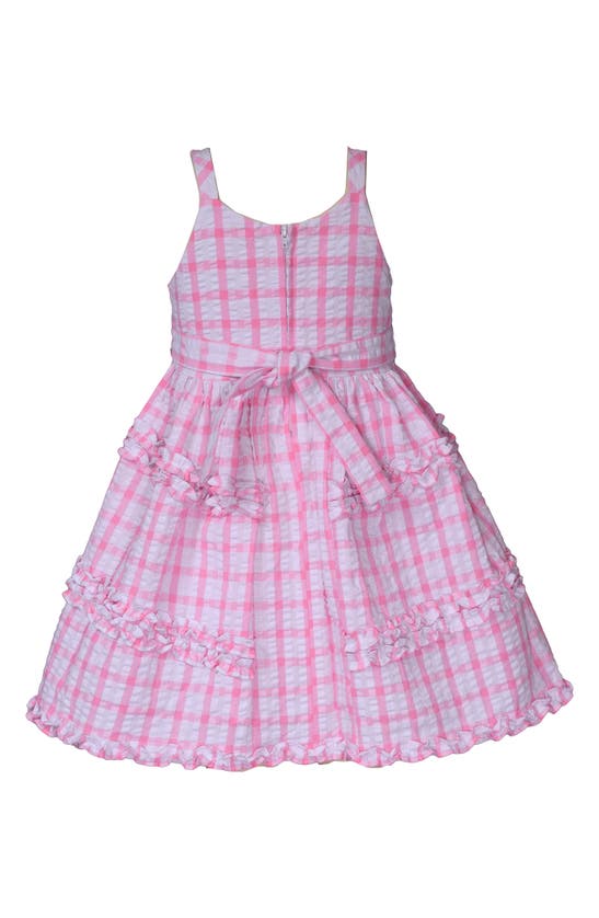 Shop Bonnie Jean Kids' Gingham Seersucker Party Dress In Pink