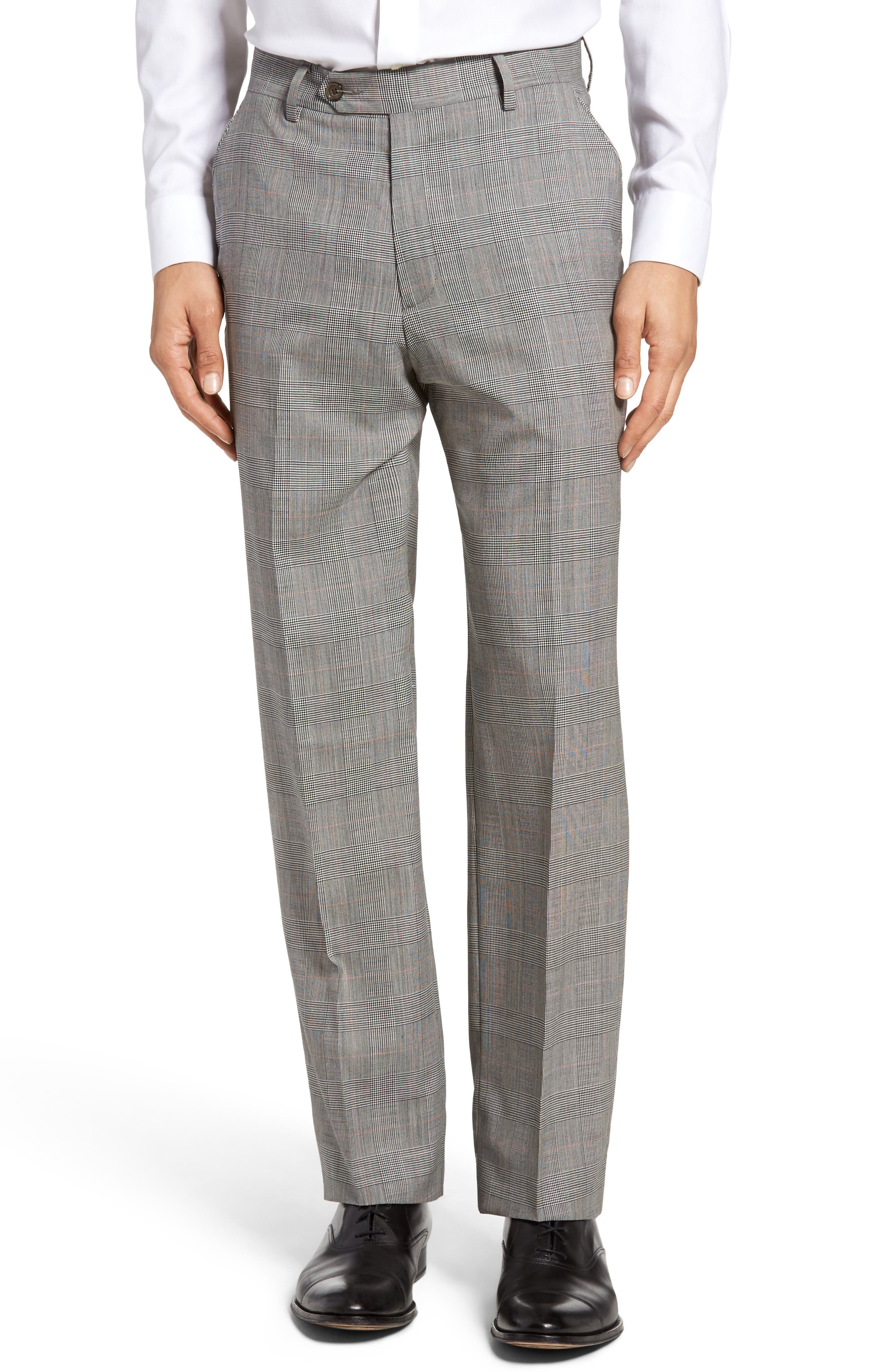 mens plaid slim fit pants